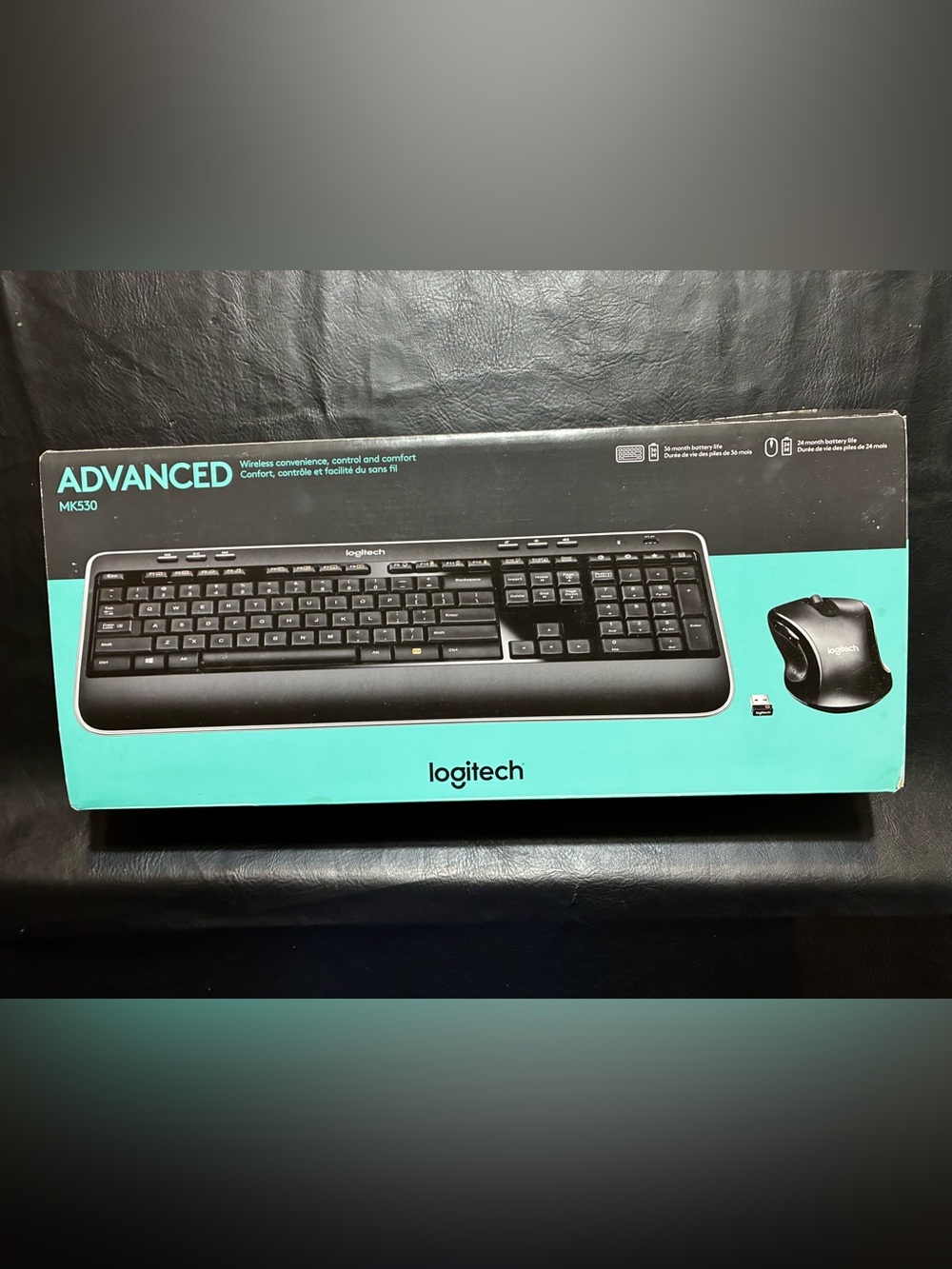 Logitech MK530 Wireless Keyboard and Mouse - Black with Teal Accents